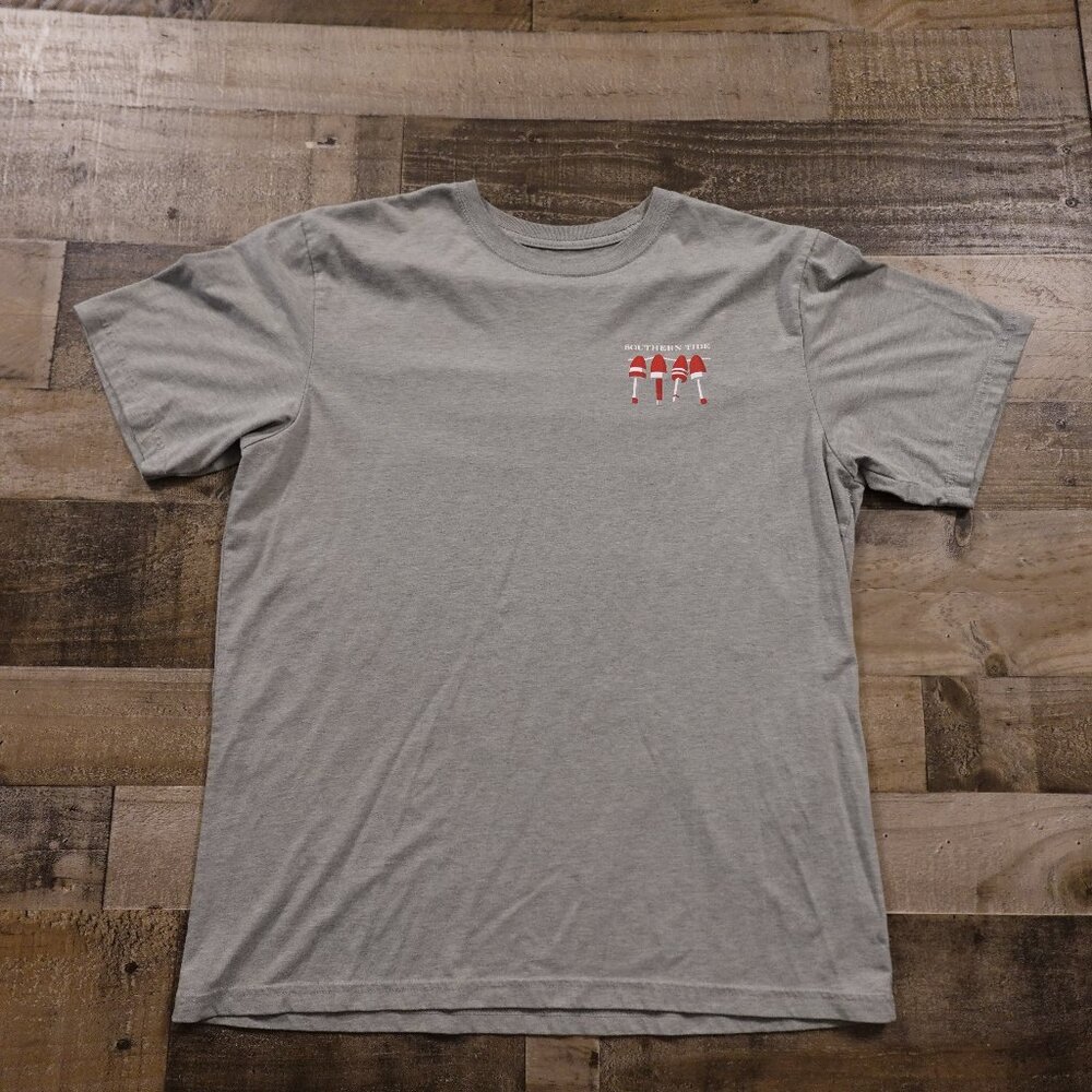 Southern Tide Buoy Flag Graphic T-Shirt Men’s Large Gray Coastal Fishing America